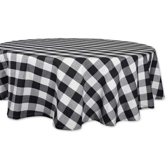 Dii Black Buffalo Check Tablecloth 70, Round Black Tablecloth
